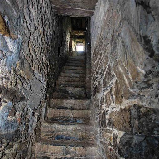Stone stairs inside the tower