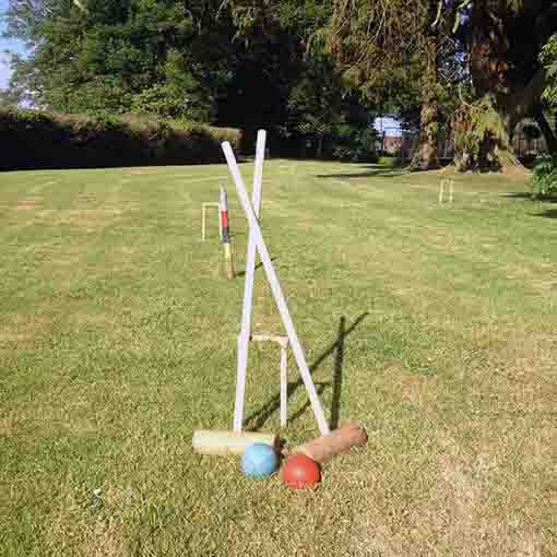 Croquet sticks on the lawn at Killiane Castle